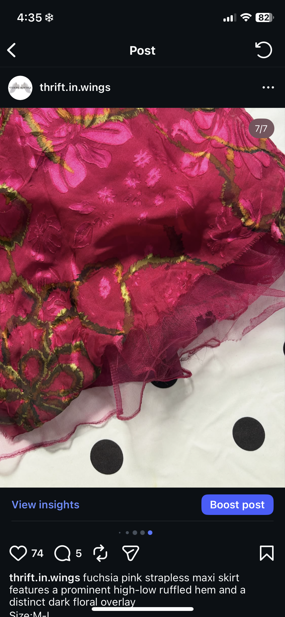 Floral fuchsia maxi skirt