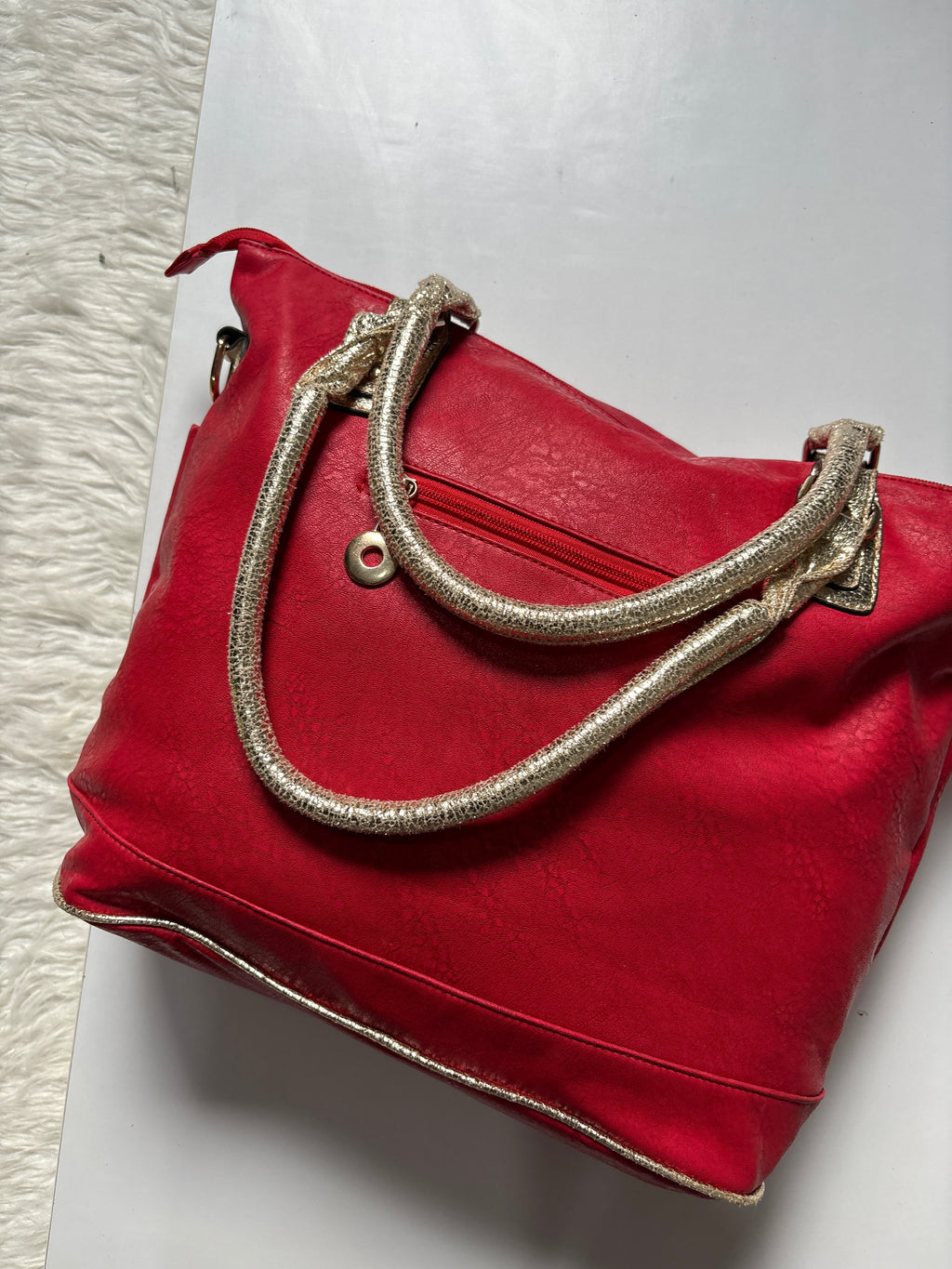 Red shoulder bag
