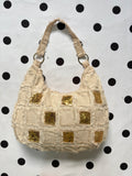 Off white boho shoulder bag
