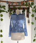 Blue ruffled shirt