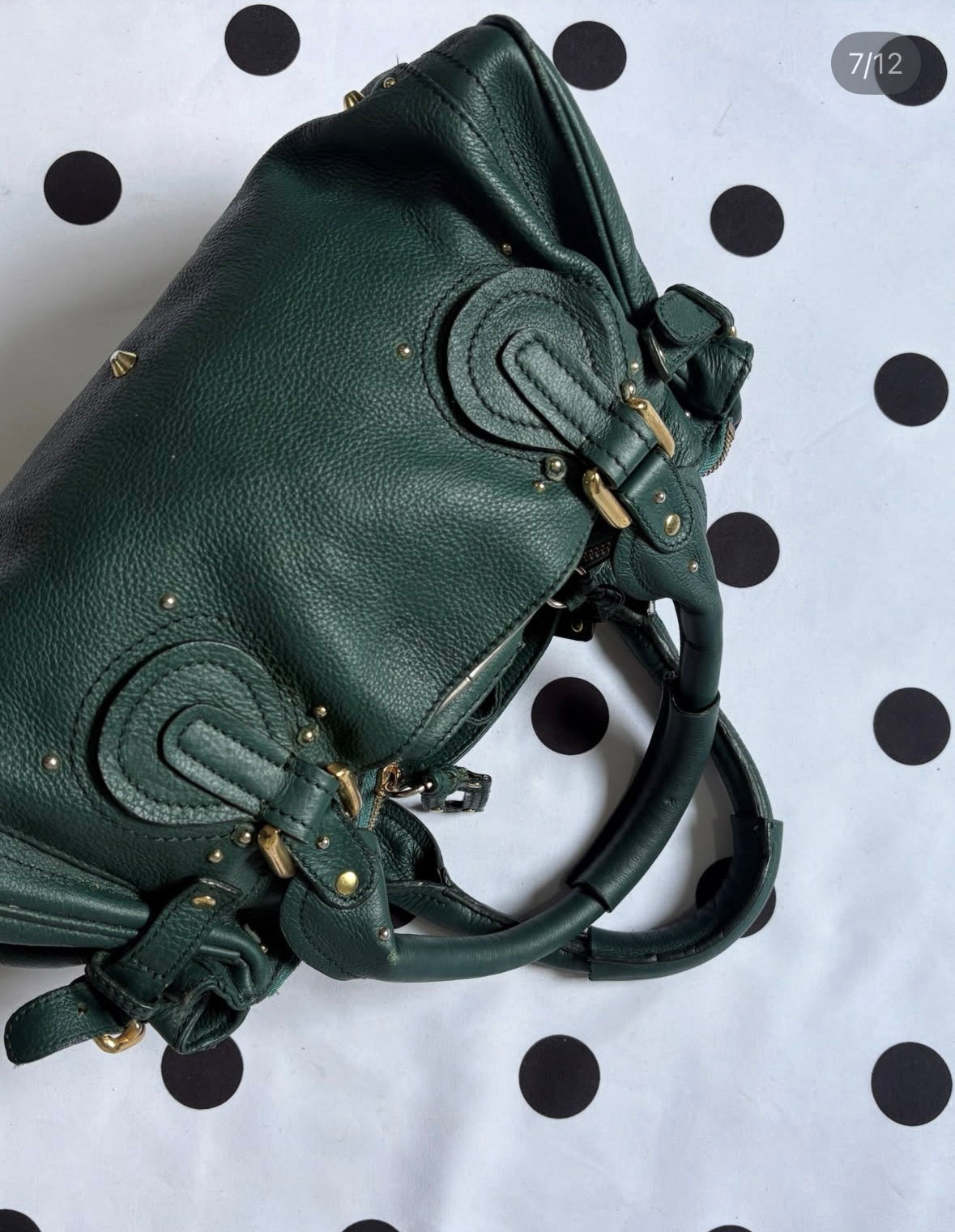 Authentic lush chloe inspired dark green bag