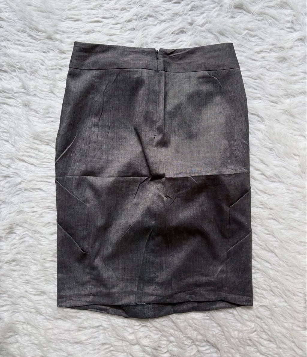 Grey siren office fitted skirt