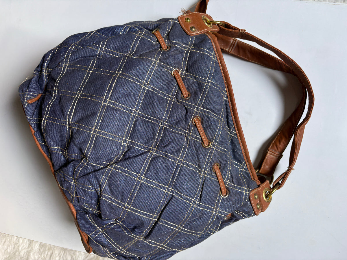 Blue denim glittery bag