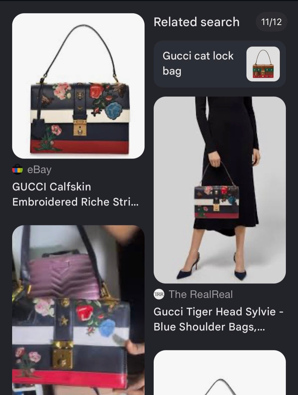 gucci calfskin embroidered shoulder bag rare gem