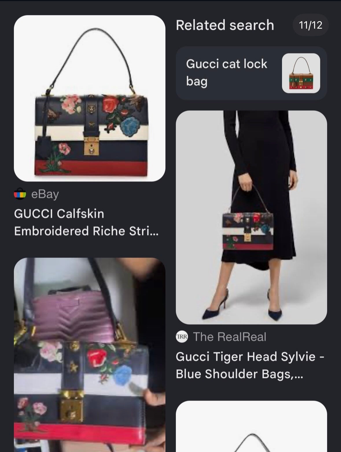 gucci calfskin embroidered shoulder bag rare gem