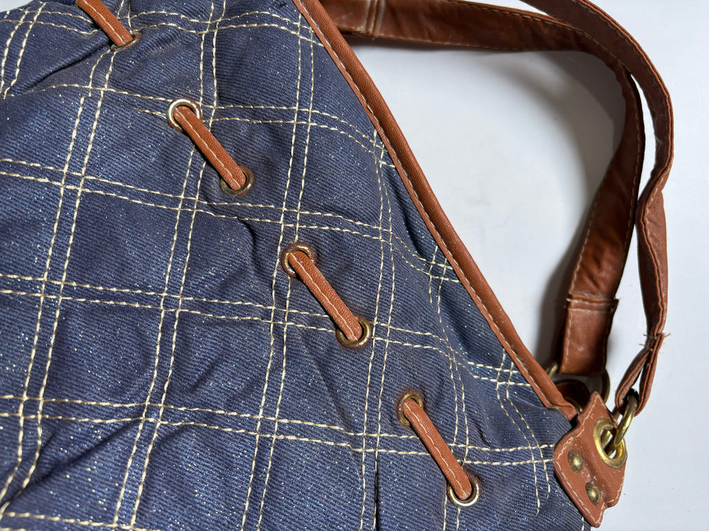 Blue denim glittery bag
