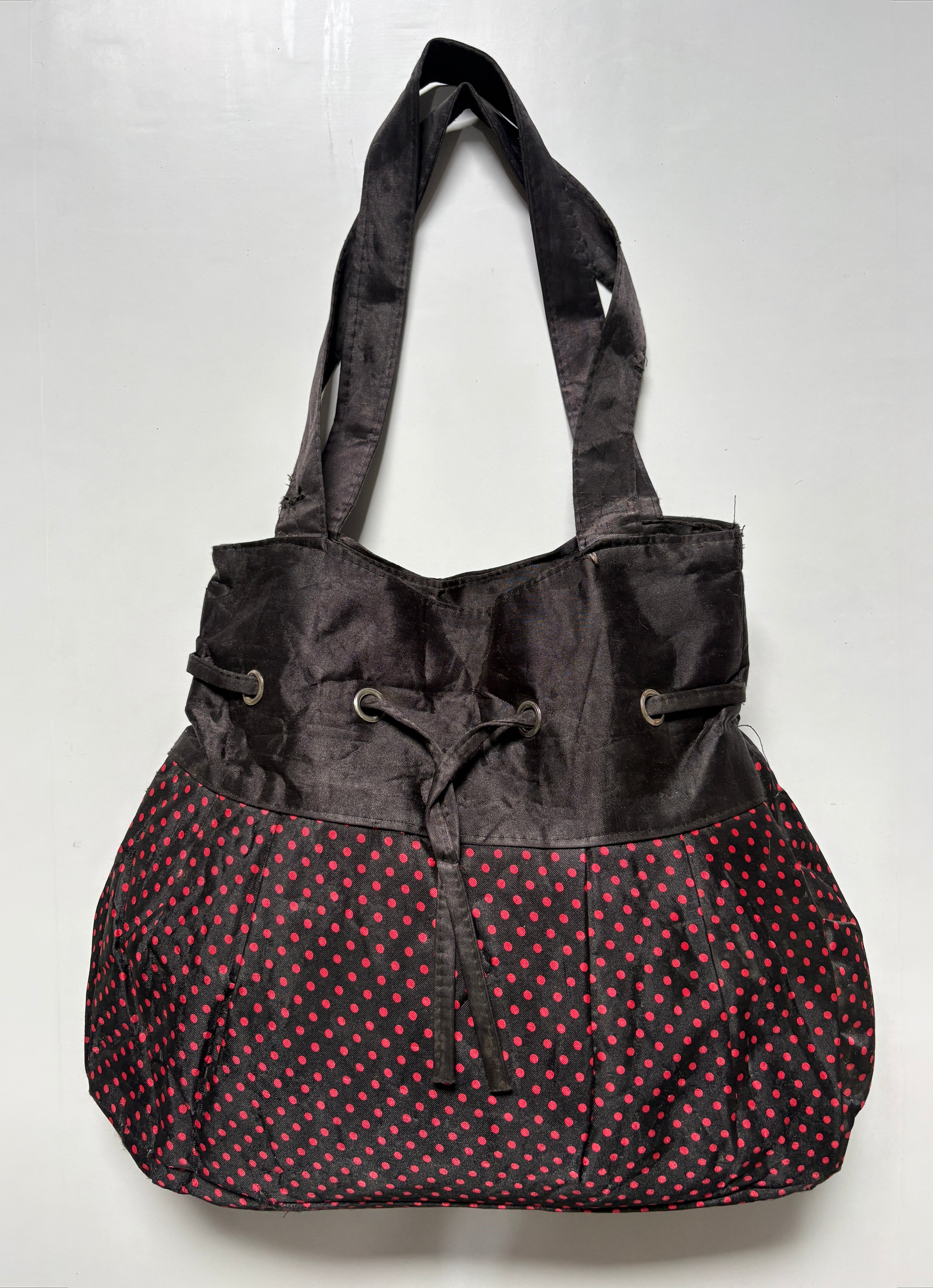 Ladybug inspired polka dot bag