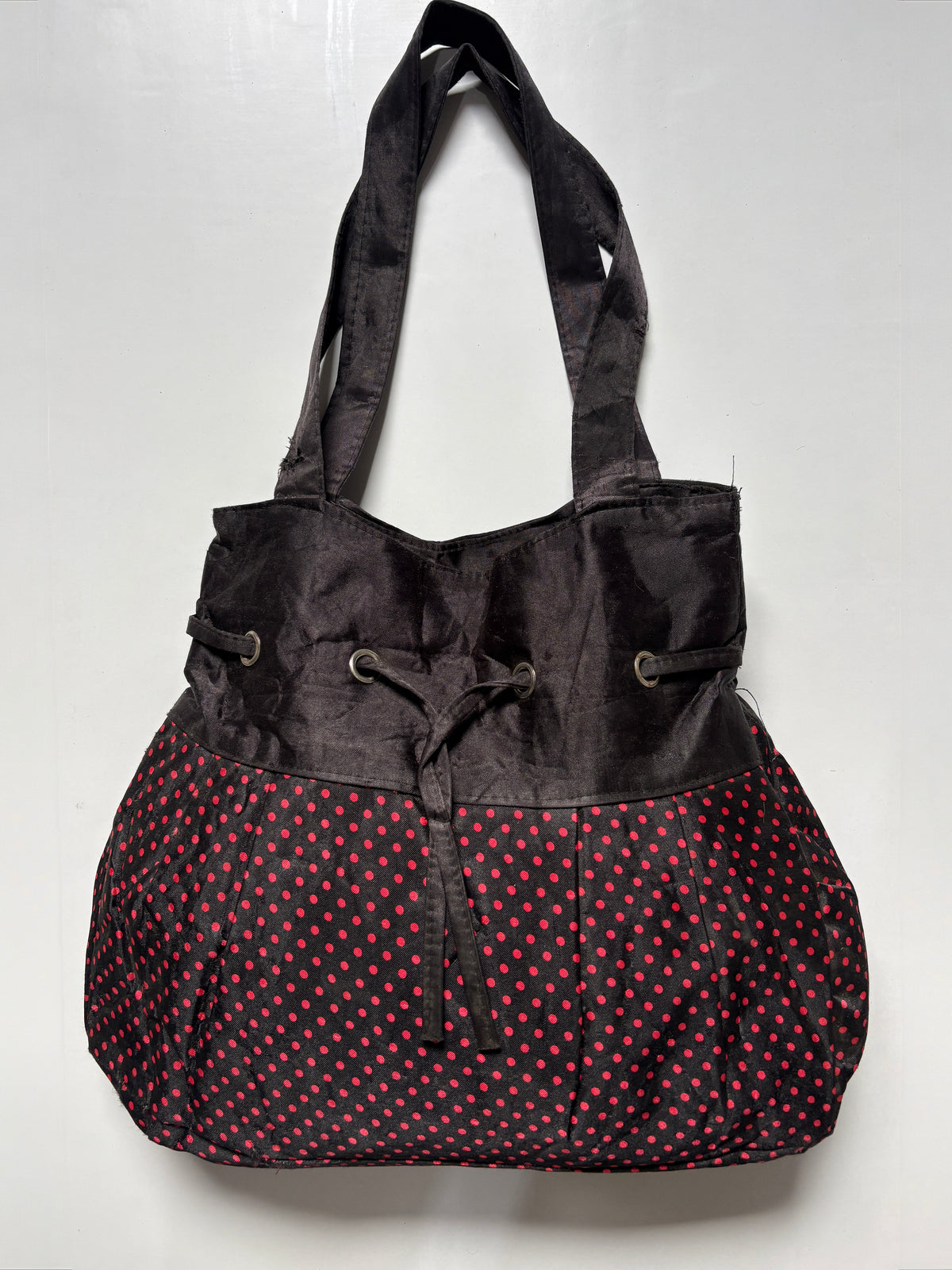 Ladybug inspired polka dot bag