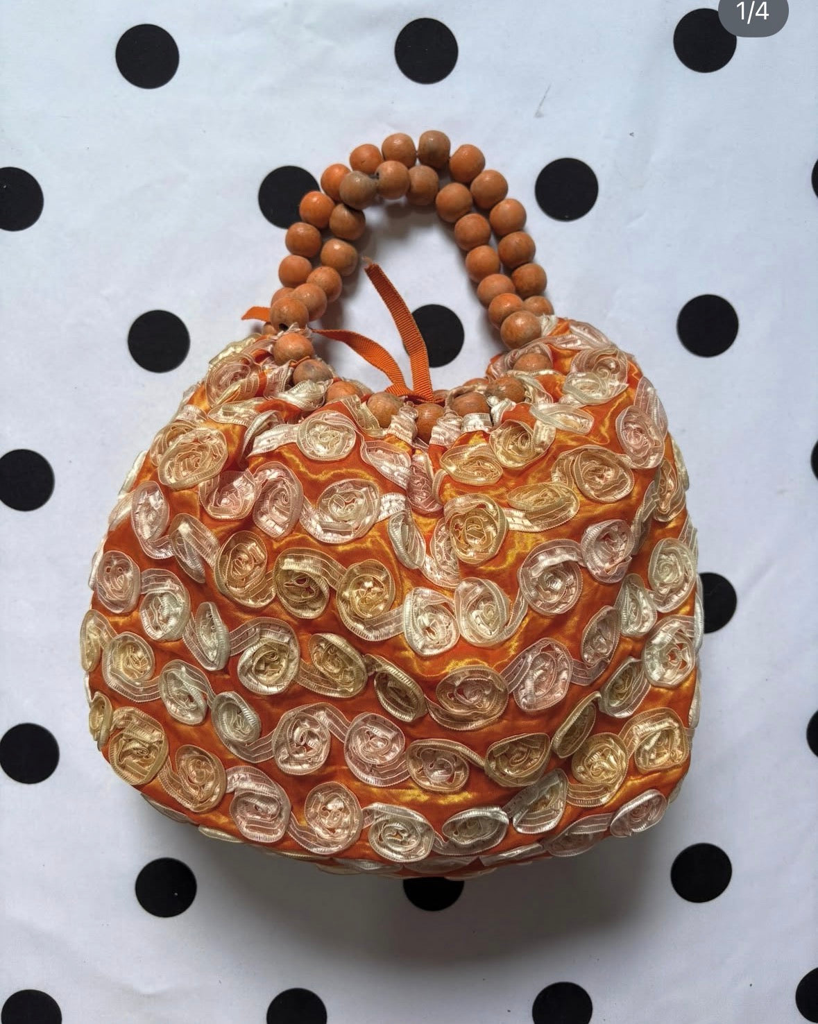 Orange mini book size summer bag