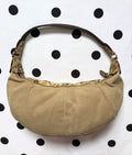 Lancel France hard linen slouchy shoulder bag