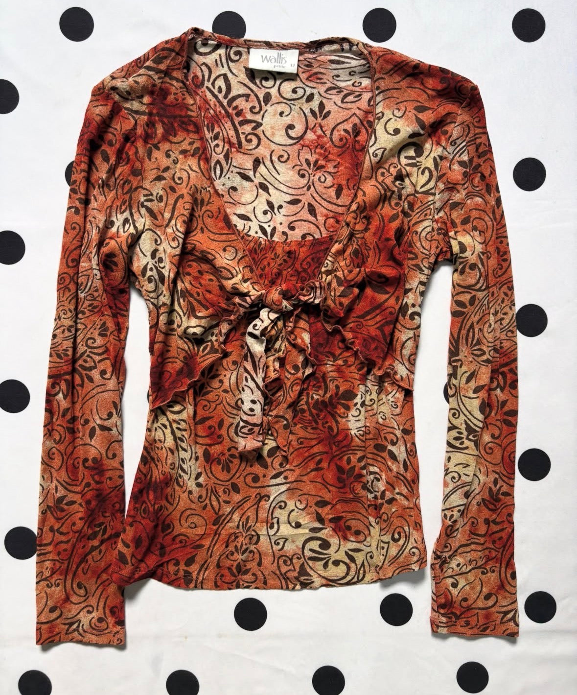 Y2k Whimsical orange top