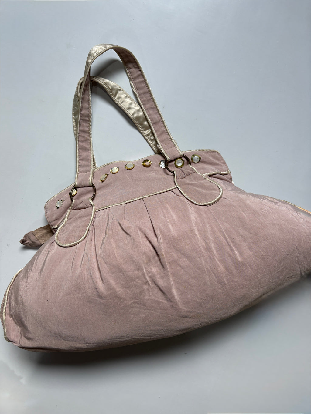 Pink accessorieze beaded huge shoulder bag