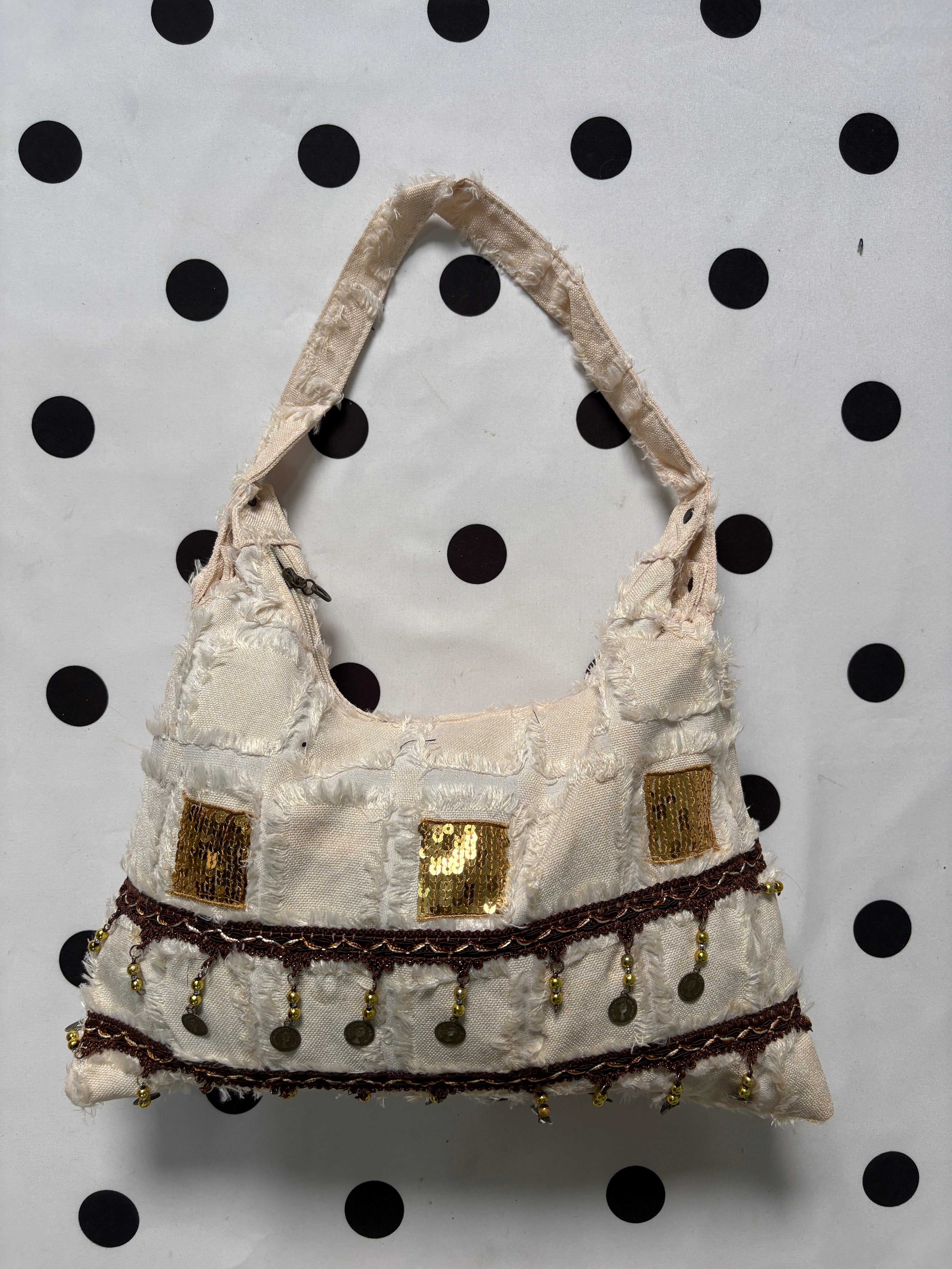 White Boho shoulder bag
