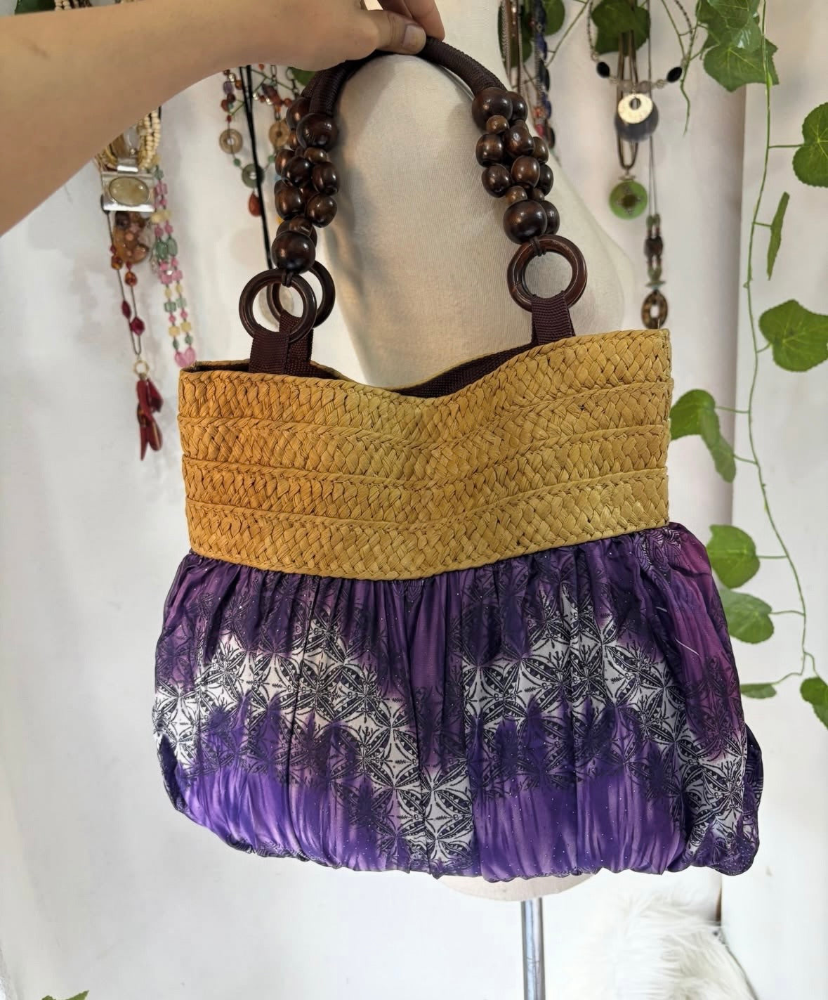 Bohemian purple hand made bag