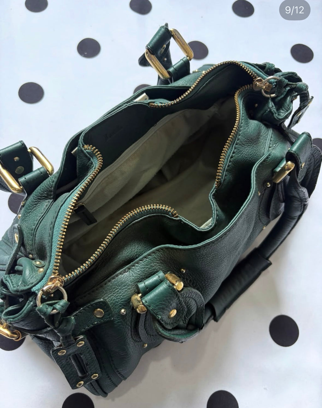 Authentic lush chloe inspired dark green bag