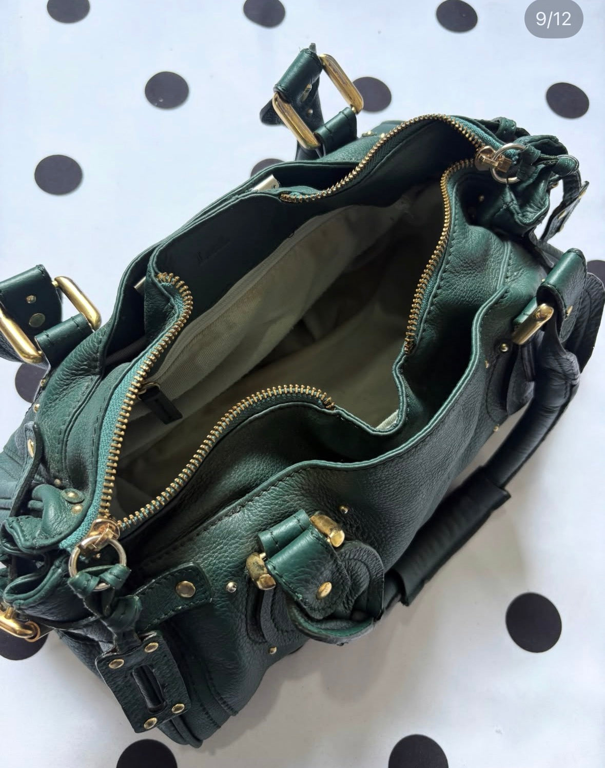 Authentic lush chloe inspired dark green bag