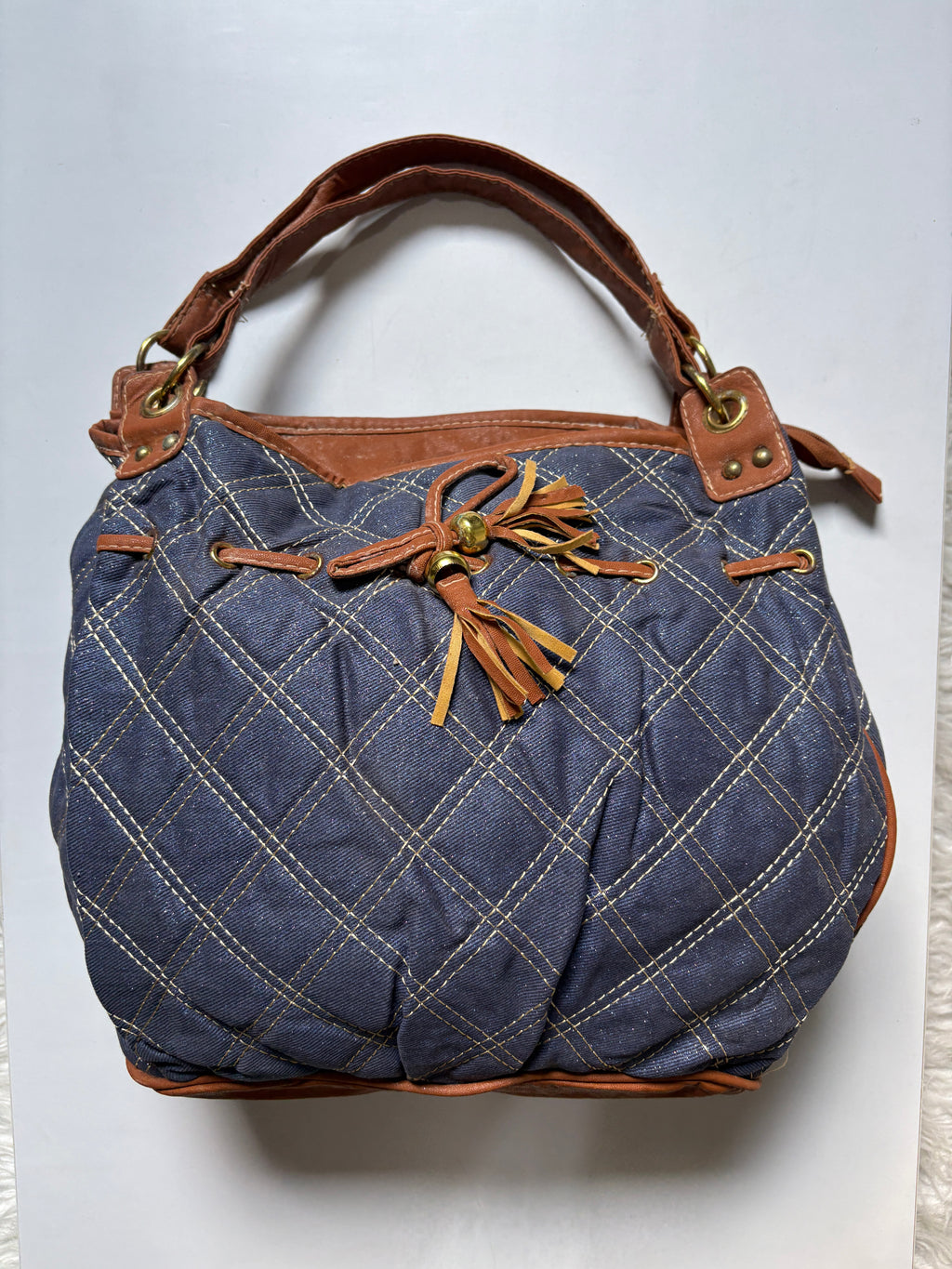 Blue denim glittery bag