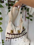White Boho shoulder bag
