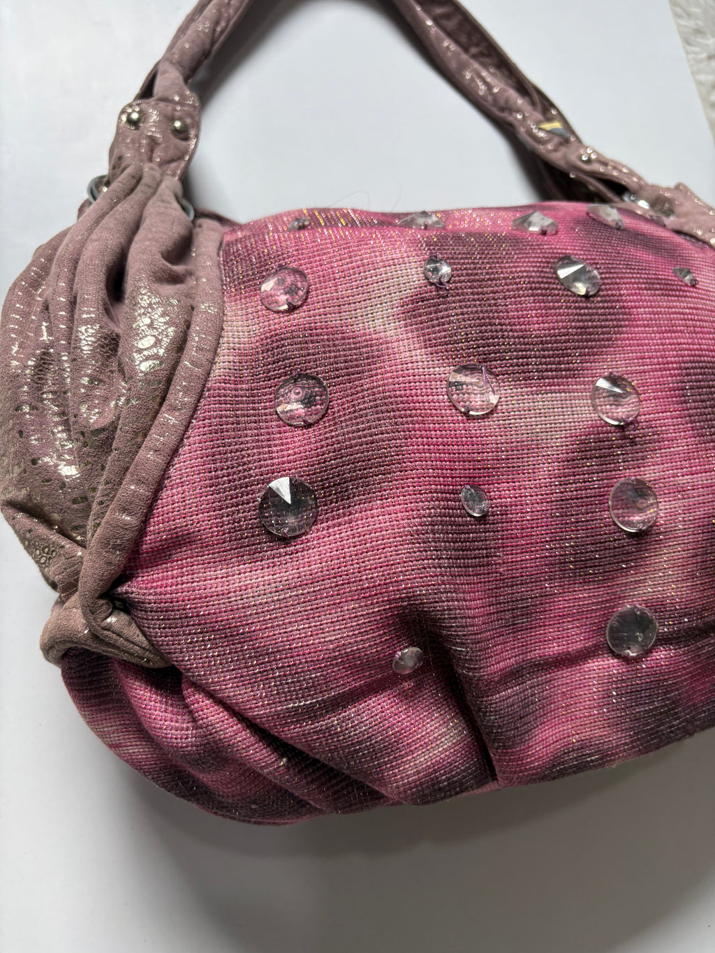 Amazing glittery leopard pink studded shoulder bag