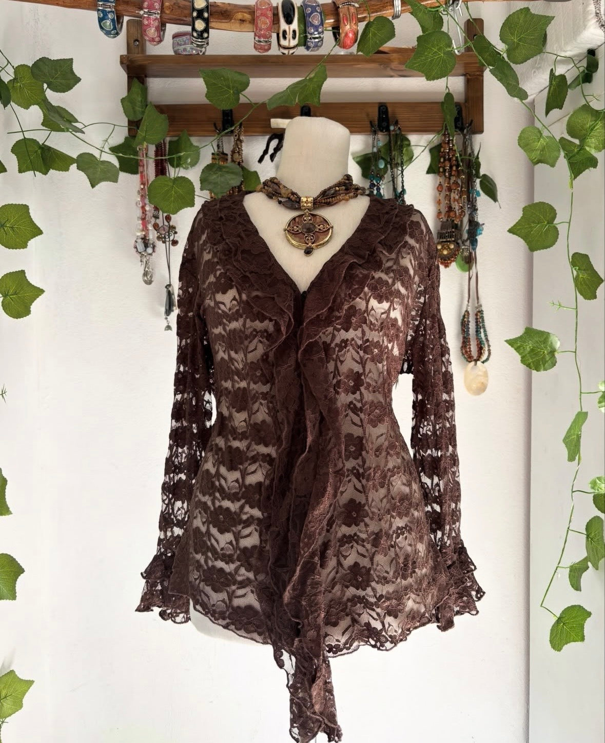 Brown Lace cardigan