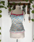 Plaided barbie colorful cami top